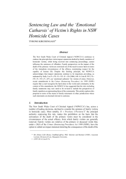 Sentencing Law and the `Emotional Catharsis` of Victim`s Rights in