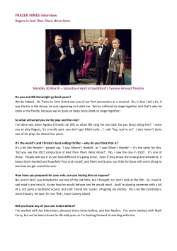 Frazer Hines - Yvonne Arnaud Theatre