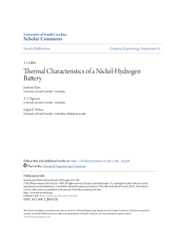 Thermal Characteristics of a Nickel-Hydrogen Battery