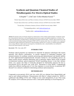 Synthesis and Quantum Chemical Studies of