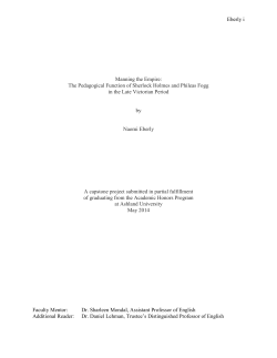 Eberly i Manning the Empire: The Pedagogical Function of Sherlock