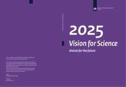 2025 - Vision for Science choices for the future