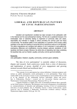 LIBERAL AND REPUBLICAN PATTERN OF CIVIC PARTICIPATION