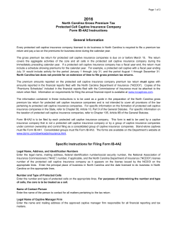 North Carolina Gross Premium Tax Protected Cell Captive