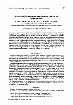 Syringic Acid Metabolism by Some White-rot, Soft-rot