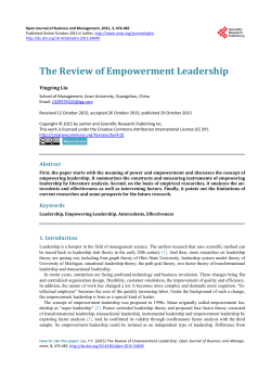 The Review of Empowerment Leadership
