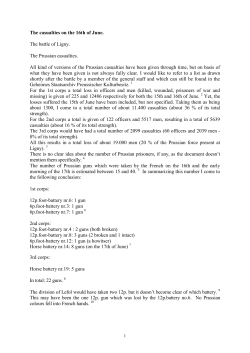 The prussian losses on the 15th of june