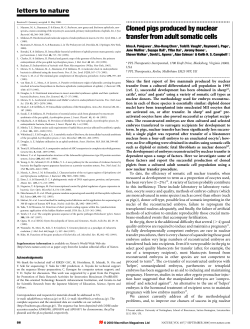 Cloned pigs produced by nuclear transfer from adult somatic cells