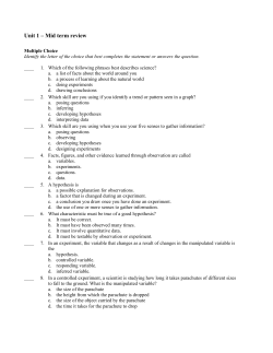 Unit 1 &ndash; Mid term review - Physics e