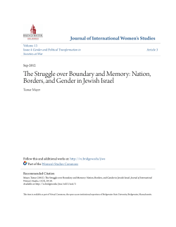 Nation, Borders, and Gender in Jewish Israel
