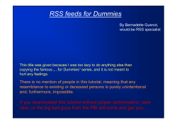 RSS feeds for Dummies