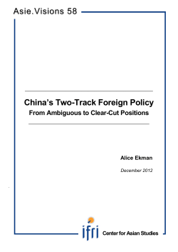 China`s Two-Track Foreign Policy Asie.Visions 58