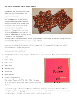 Mass Produce Microwavable Bowl Pot Holders