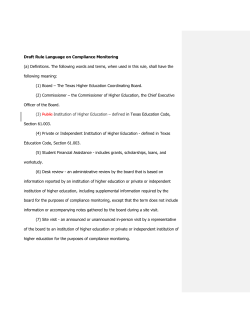 Draft Rule Language on Compliance Monitoring