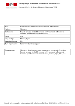 Some innovative prestressed concrete structures in Switzerland