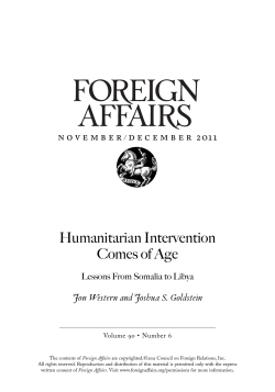 Humanitarian Intervention Comes of Age
