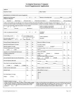 Acord Supplemental - Lexington Insurance Company