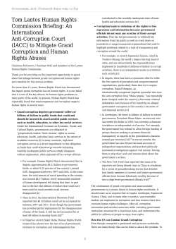 Tom Lantos Human Rights Commission Briefing