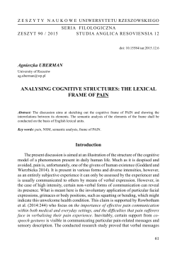 analysing cognitive structures: the lexical frame