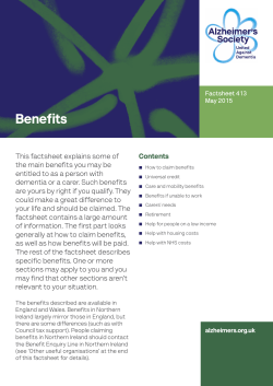 Benefits - Alzheimer`s Society