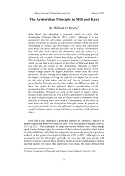 The Aristotelian Principle in Mill and Kant