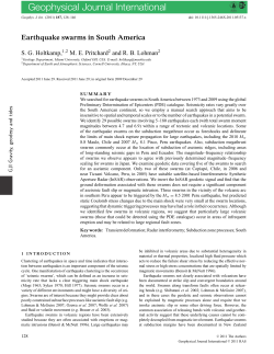 Earthquake swarms in South America