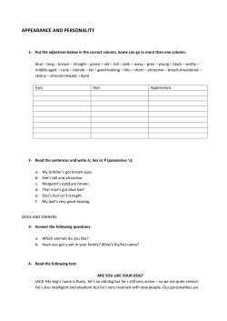 APPEARANCE AND PERSONALITY