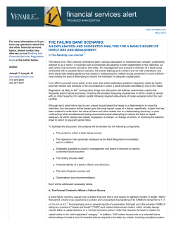 The Failing Bank Scenario