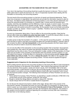 ACCOUNTING: DO YOU GUIDE OR DO YOU JUST