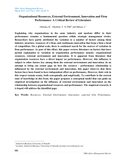 Organizational Resources, External Environment
