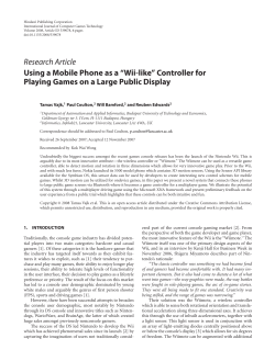 Using a Mobile Phone as a &ldquo;Wii-like&rdquo; Controller for Playing Games