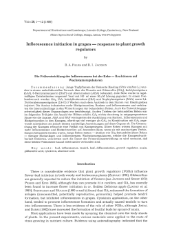 Inflorescence initiation in grapes - response to plant growth regulators