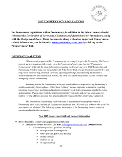 2017 CONSERVANCY REGULATIONS For