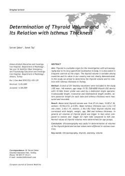 Determination of Thyroid Volume and Its Relation with Isthmus