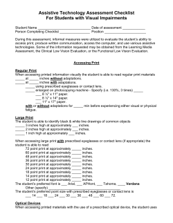 Assistive Technology Assessment Checklist For Students
