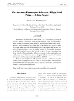 Carcinoma ex Pleomorphic Adenoma of Right Hard Palate — A