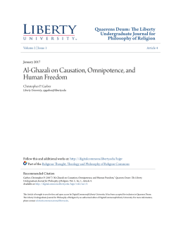 Al-Ghazali on Causation, Omnipotence, and Human Freedom