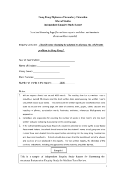 HKDSE Liberal Studies - IES Report: Should waste charging be