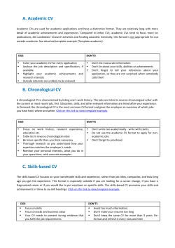 A. Academic CV B. Chronological CV C. Skills