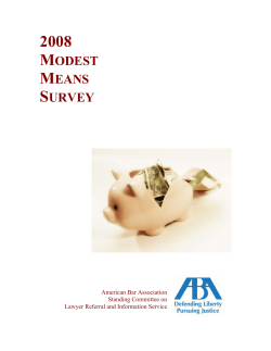 2008 Modest Means Survey - American Bar Association