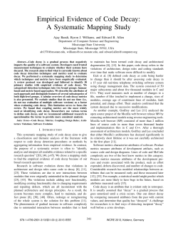 Empirical Evidence of Code Decay: A