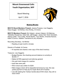 4/7/16 Meeting Minutes - Mount Greenwood Colts