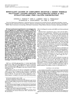 monovalent ligands of complement receptor 2 inhibit whereas