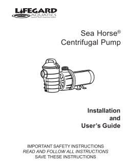 Sea Horse&reg; Centrifugal Pump