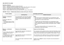 OIB HISTORY SYLLABUS Summary of themes Theme 1
