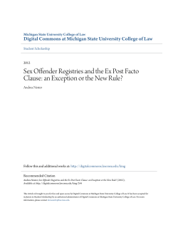 Sex Offender Registries and the Ex Post Facto Clause