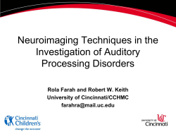 5096 Neuroimaging Techniques in the Investigation of