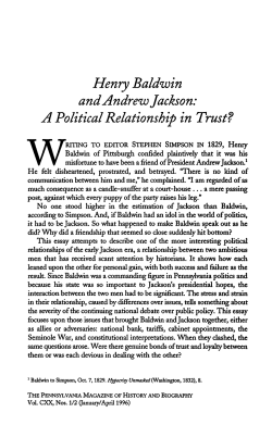 Henry Baldwin and Andrew Jackson