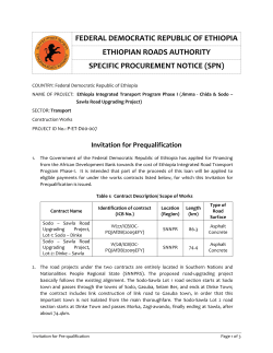 Ethiopia Integrated Transport Program Phase I (Jimma