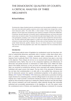 the democratic qualities of courts: a critical analysis of three arguments